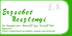 erzsebet meszlenyi business card